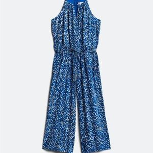 Maggy London: Blue, Lottie Knit Crop Jumpsuit: Sz. 14